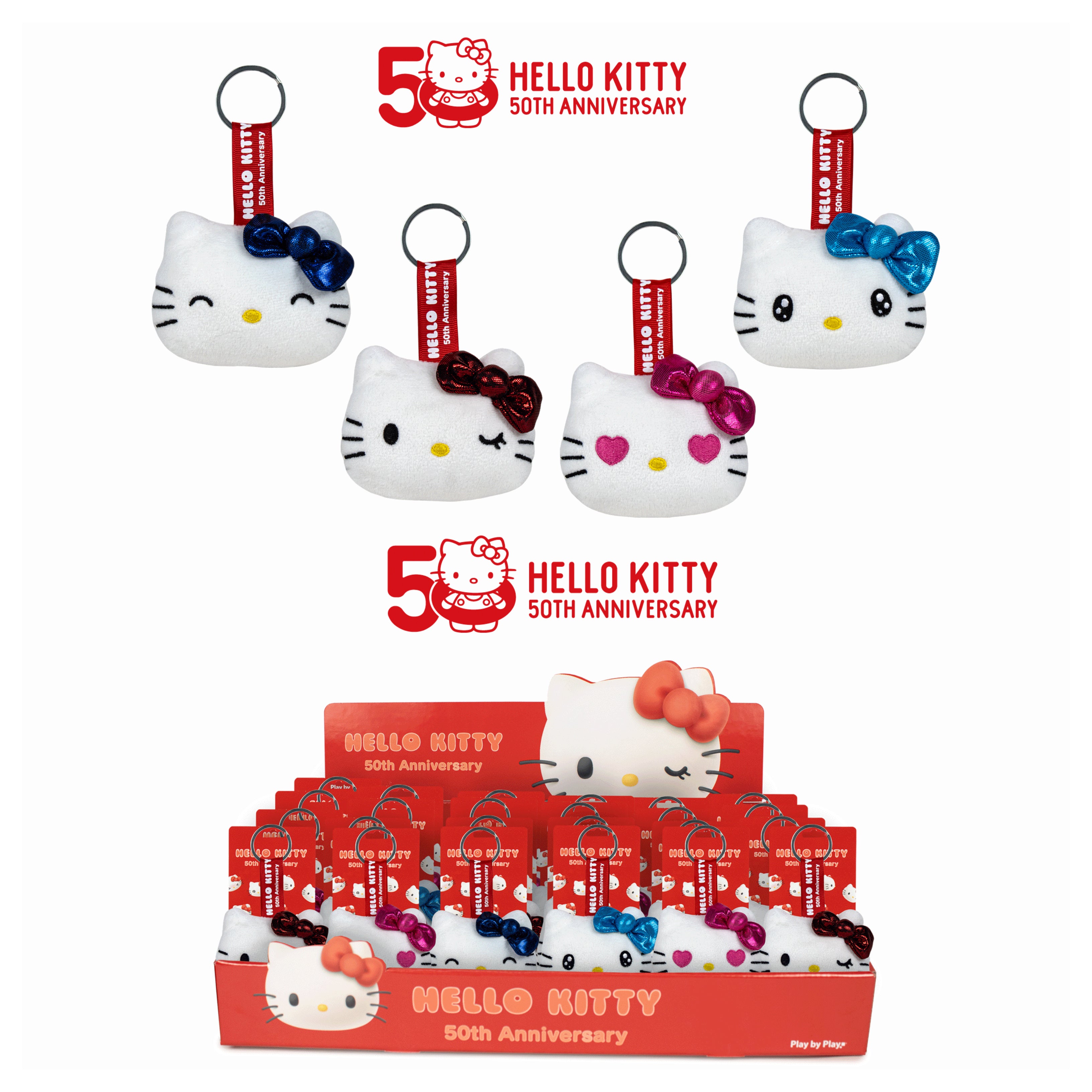 LAST CHANCE! Sanrio Hello Kitty 50th Anniversary Hello Kitty Head Keychain