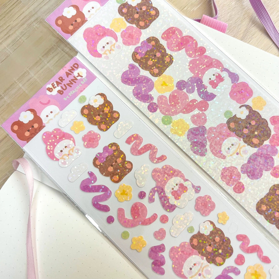 Peaches & Bees Bear & Bunny Deco Toploader Sticker Sheet