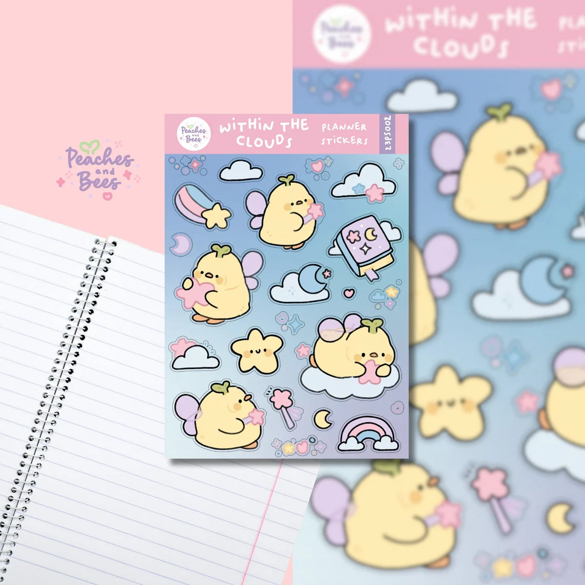 Peaches & Bees Duck Fairy Within the Clouds Sticker Sheet