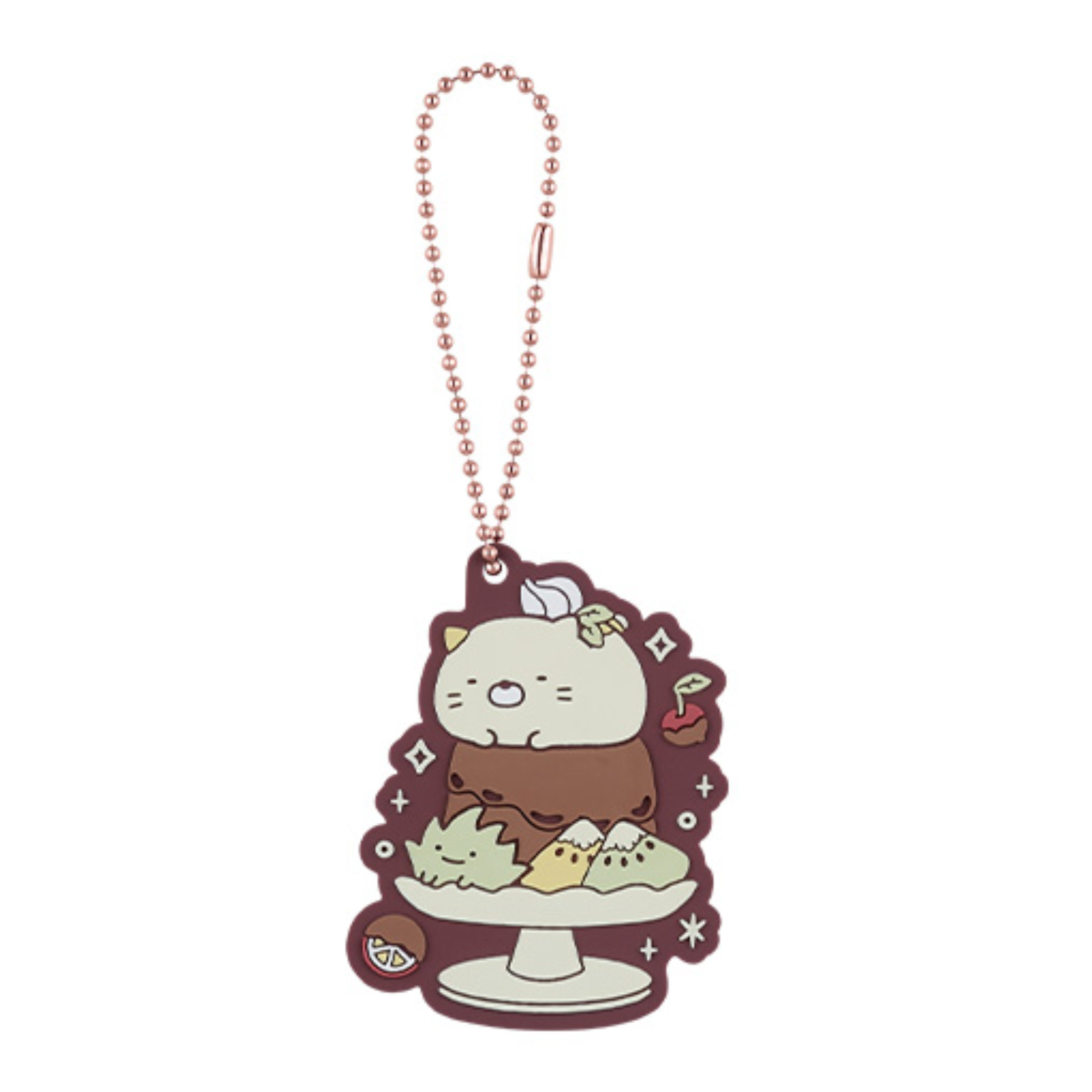 San-X Sumikko Gurashi Chocolate Fair Neko & Zassou Rubber Keychain
