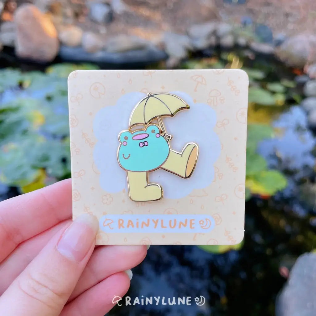 Rainylune Rain Boots Friend the Frog Pin