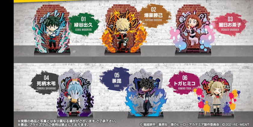 Re-ment My Hero Academia Wall Art Collection Heroes & Villains Figures