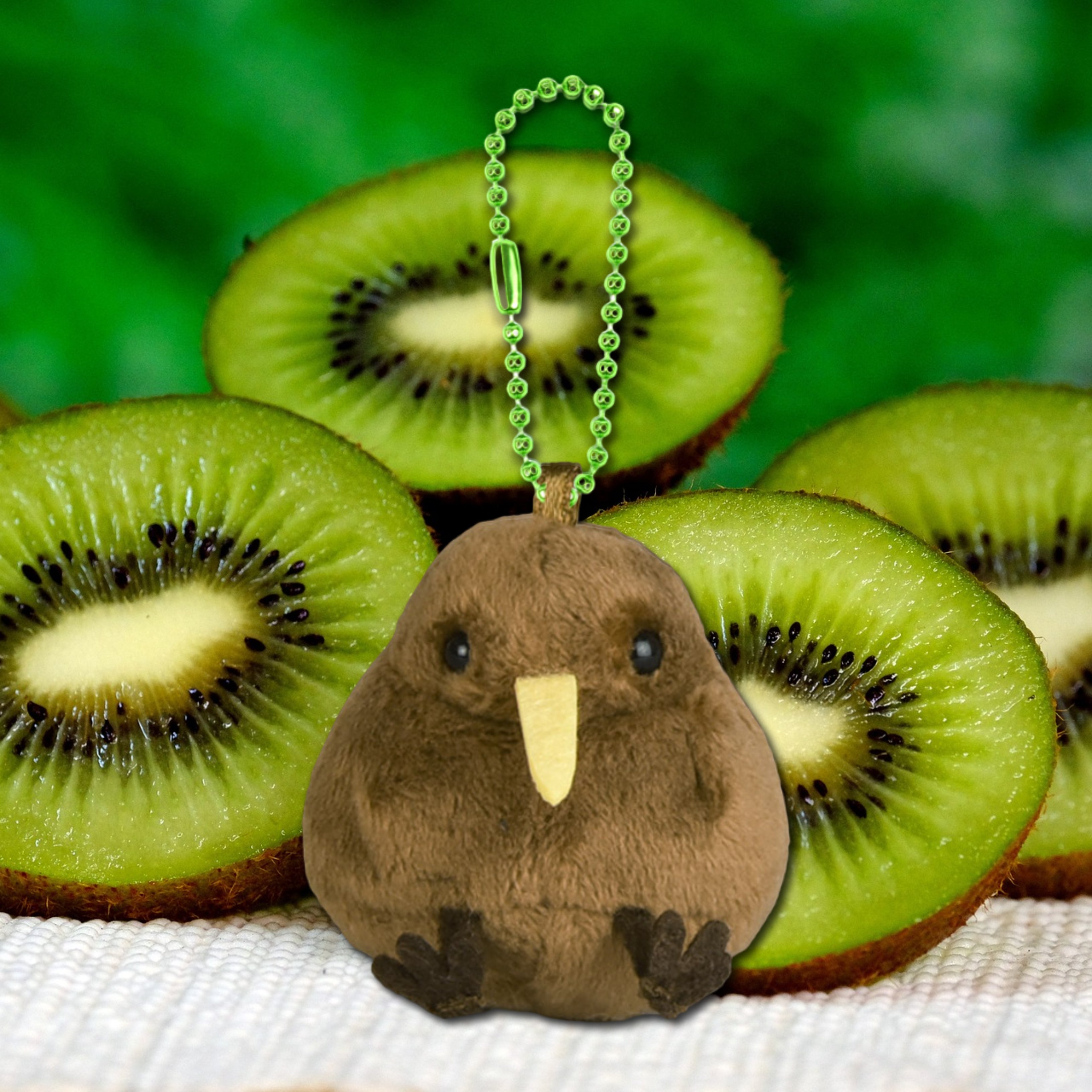 AMUSE Puchimaru Animal Kiwi Bird Plush Keychain