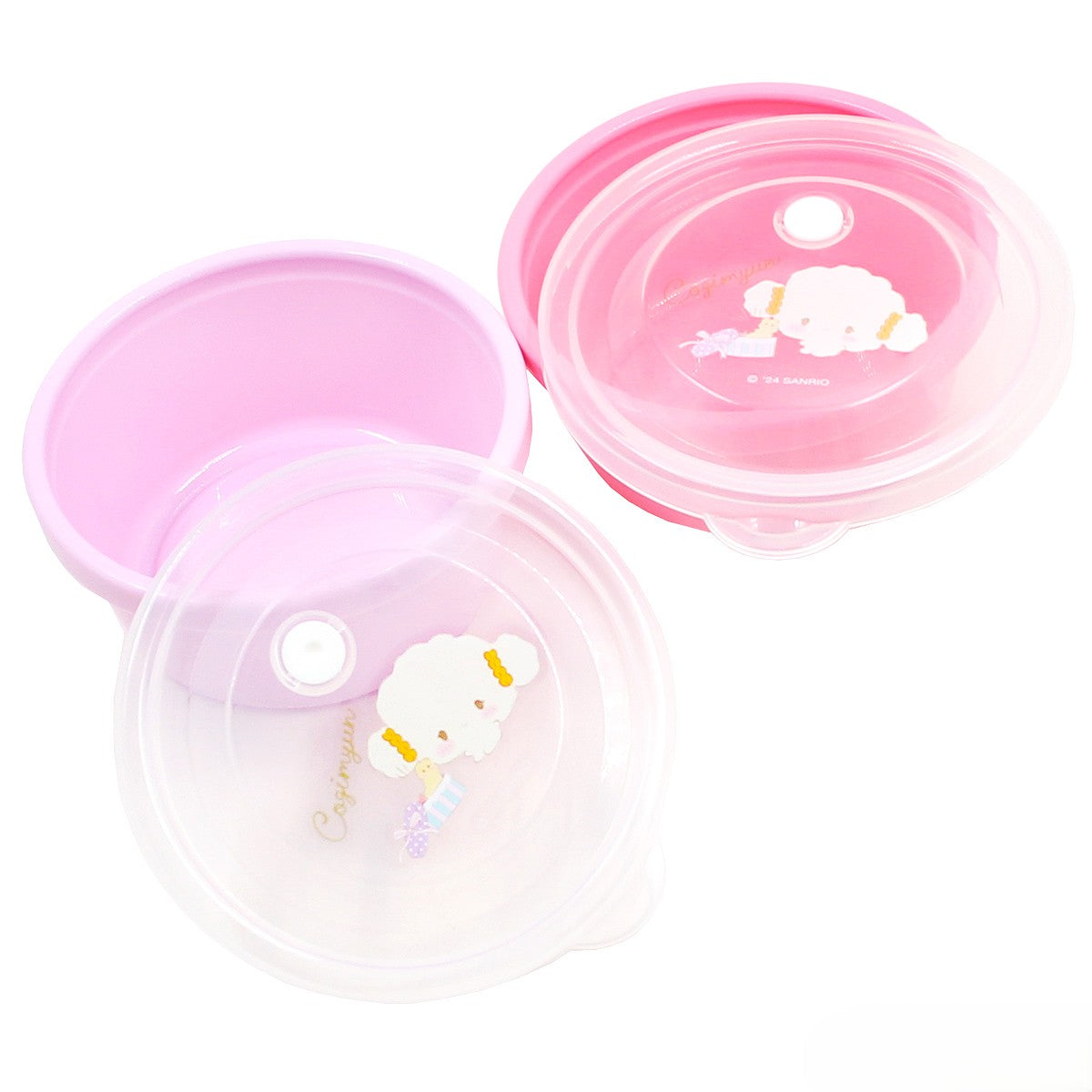 Sanrio Cogimyun Soft Blush Series Mini Food Storage Pot Set - Pink & Purple