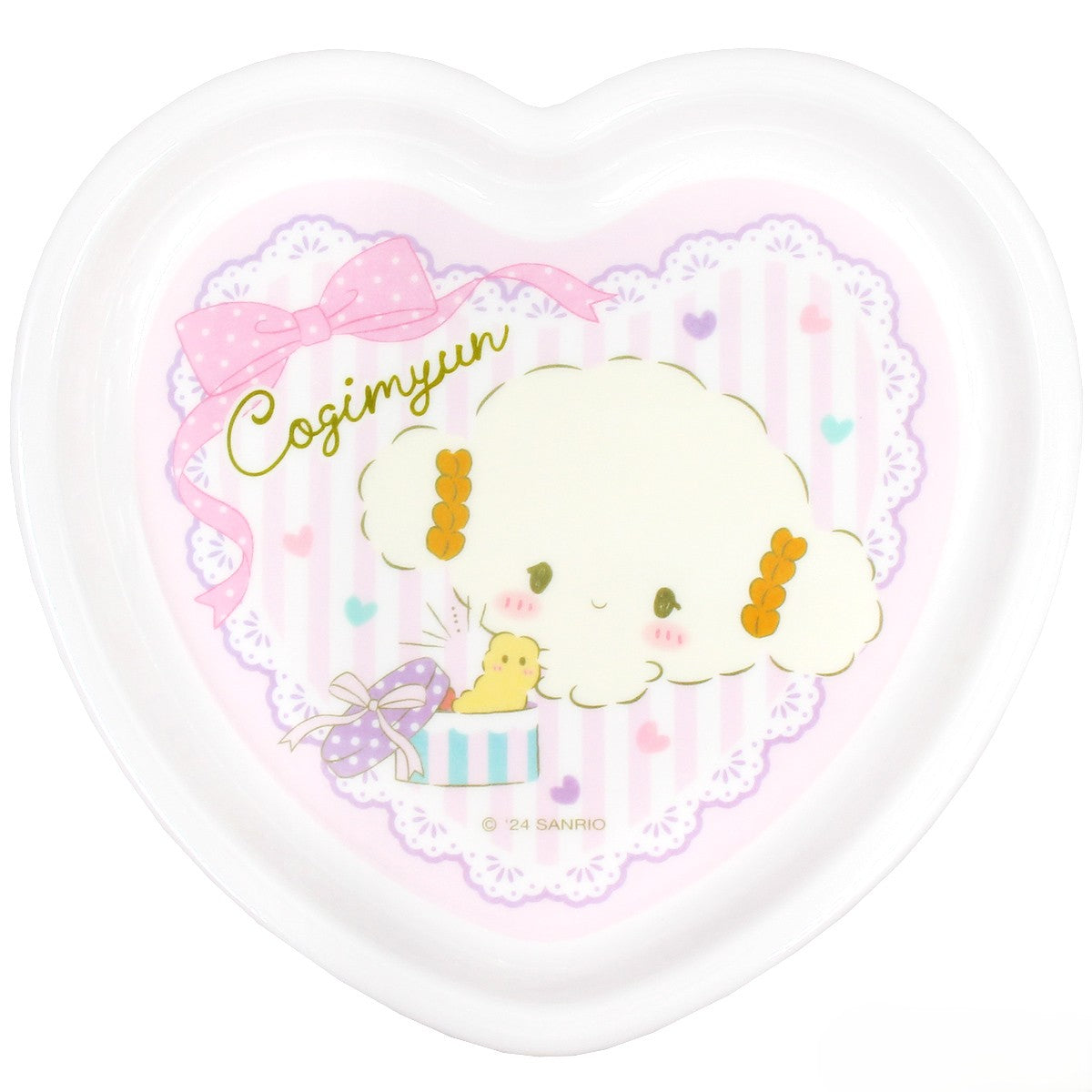 Sanrio Cogimyun Soft Blush Series Pink Heart Shaped Plastic Plate