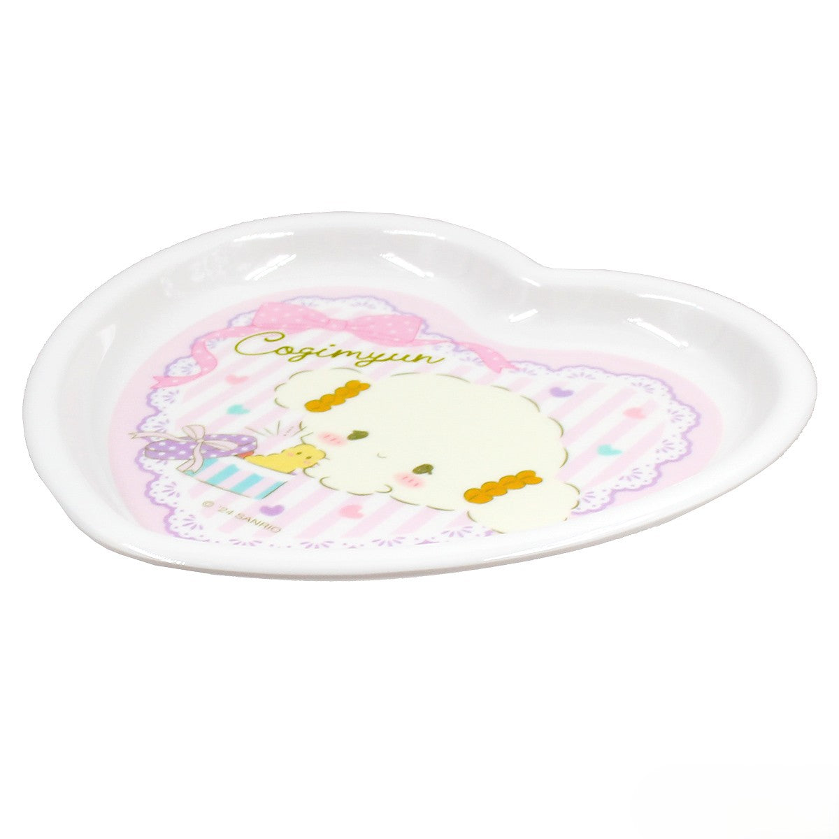Sanrio Cogimyun Soft Blush Series Pink Heart Shaped Plastic Plate