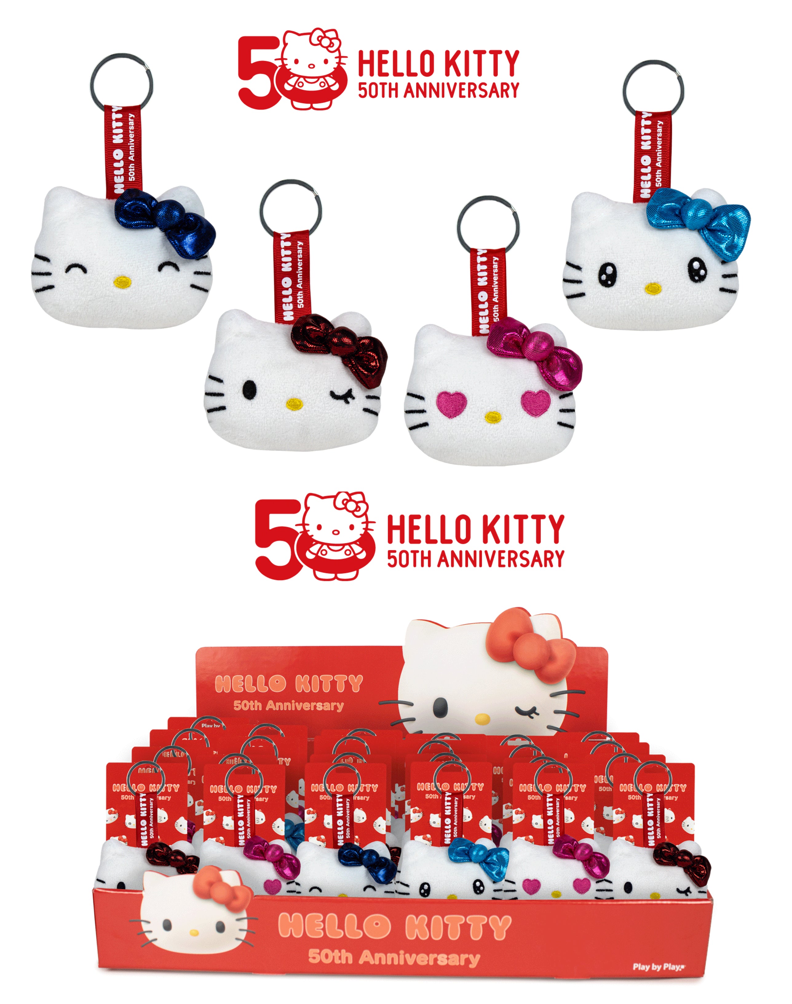 Sanrio Hello Kitty 50th Anniversary Hello Kitty Head Keychain