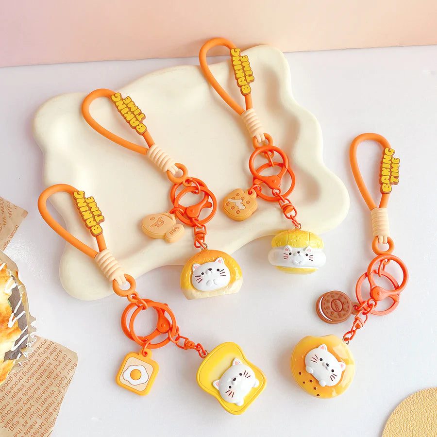 Mima Bakery Kitty Cat Charm Keychain