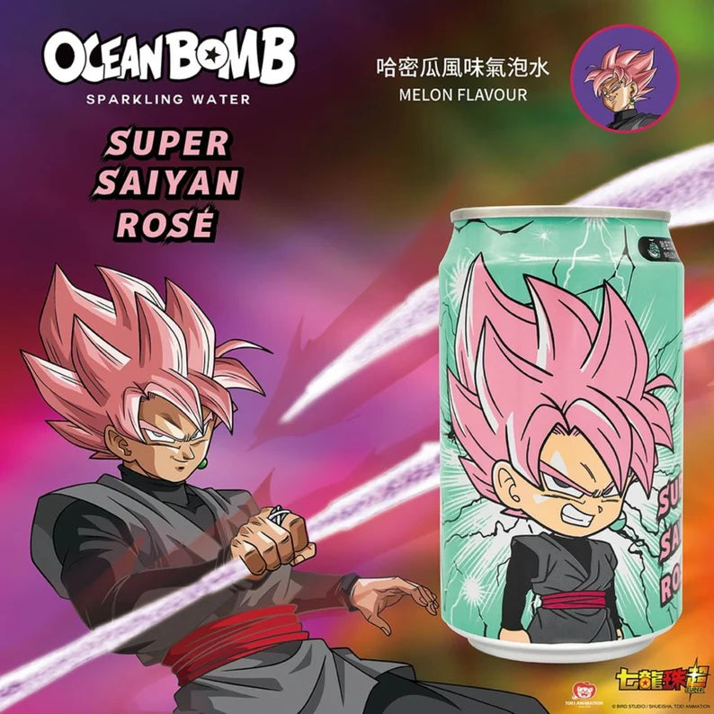 Ocean Bomb Dragonball Super Super Saiyan Rose Honeydew Melon Flavoured Sparkling Water Drink