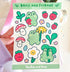 Peaches & Bees Benji & Friends Frog Strawberry Mushroom Sticker Sheet