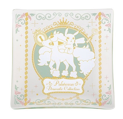 Nintendo Pokémon Ichiban Kuji Pokémon for You Dramatic Collection Pikachu & Galarian Ponyta Glass Square Plate