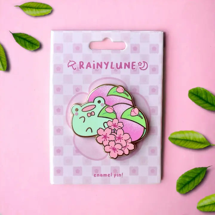 Rainylune Sakura Mochi Frog Pin