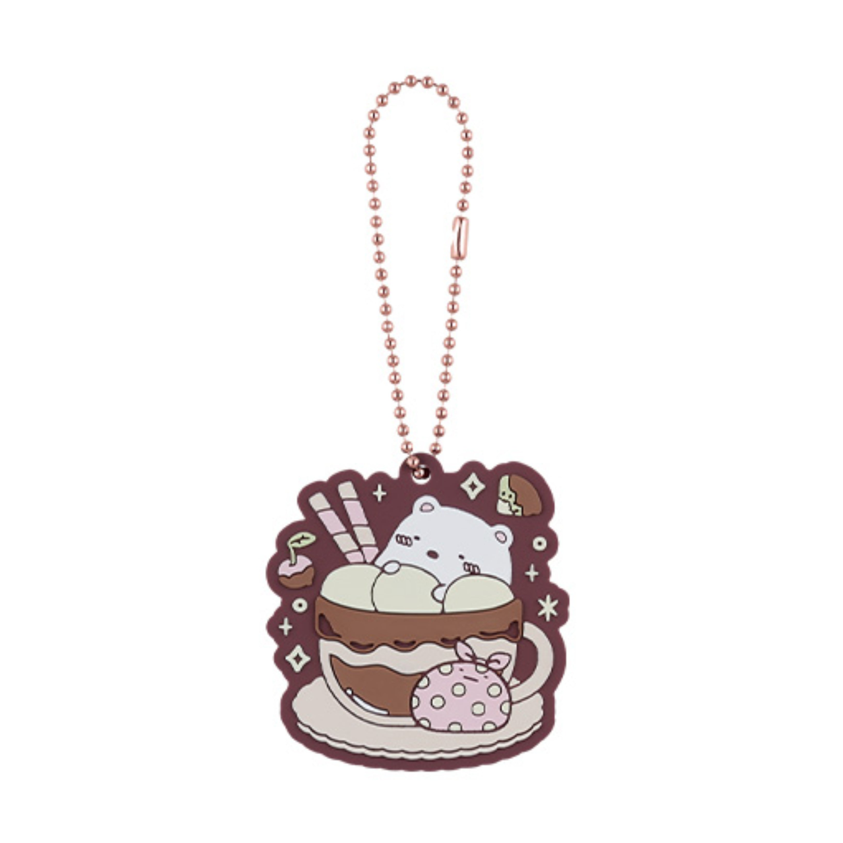 San-X Sumikko Gurashi Chocolate Fair Shirokuma & Furoshiki Rubber Keychain