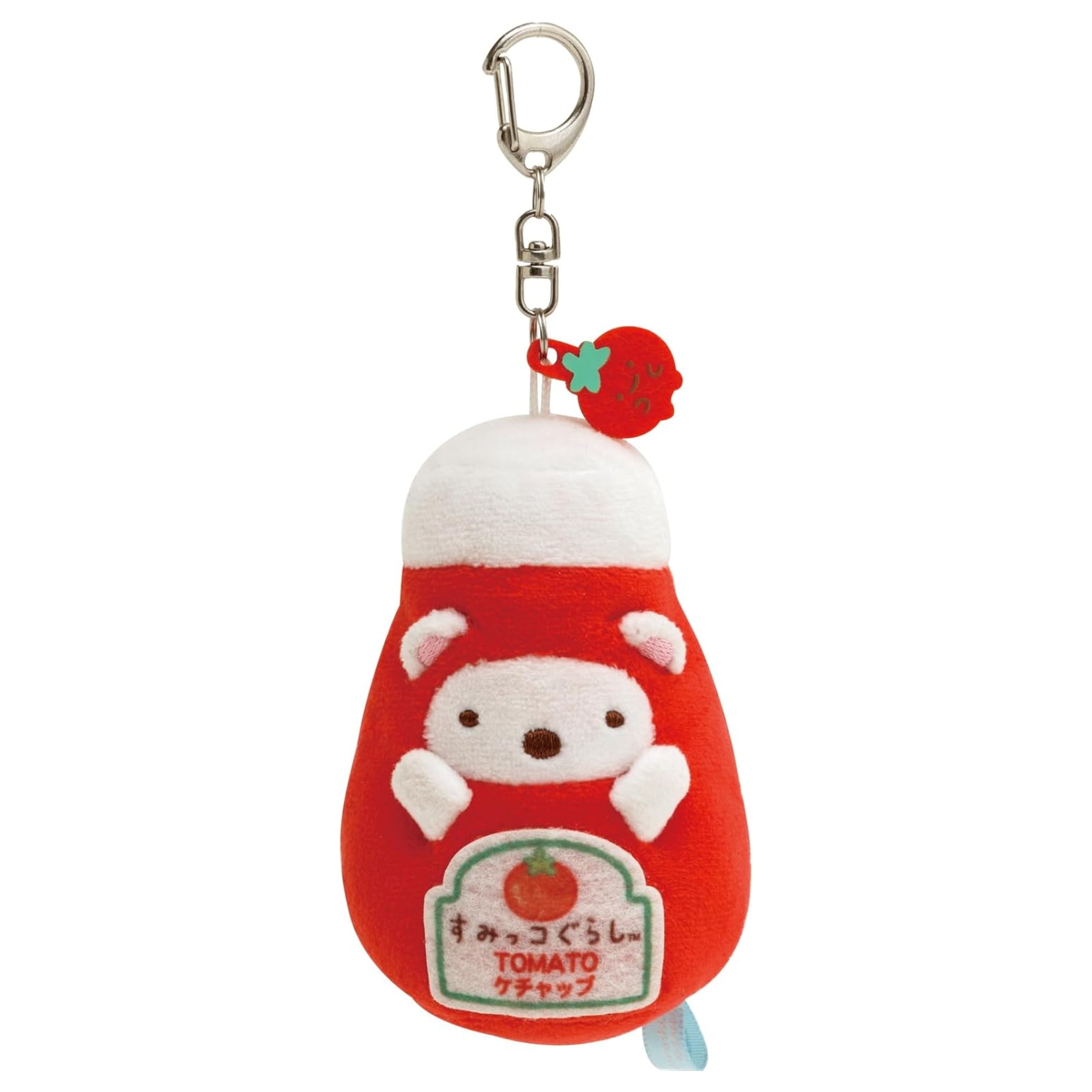 San-X Sumikko Gurashi Market Shirokuma Ketchup Plush Keychain