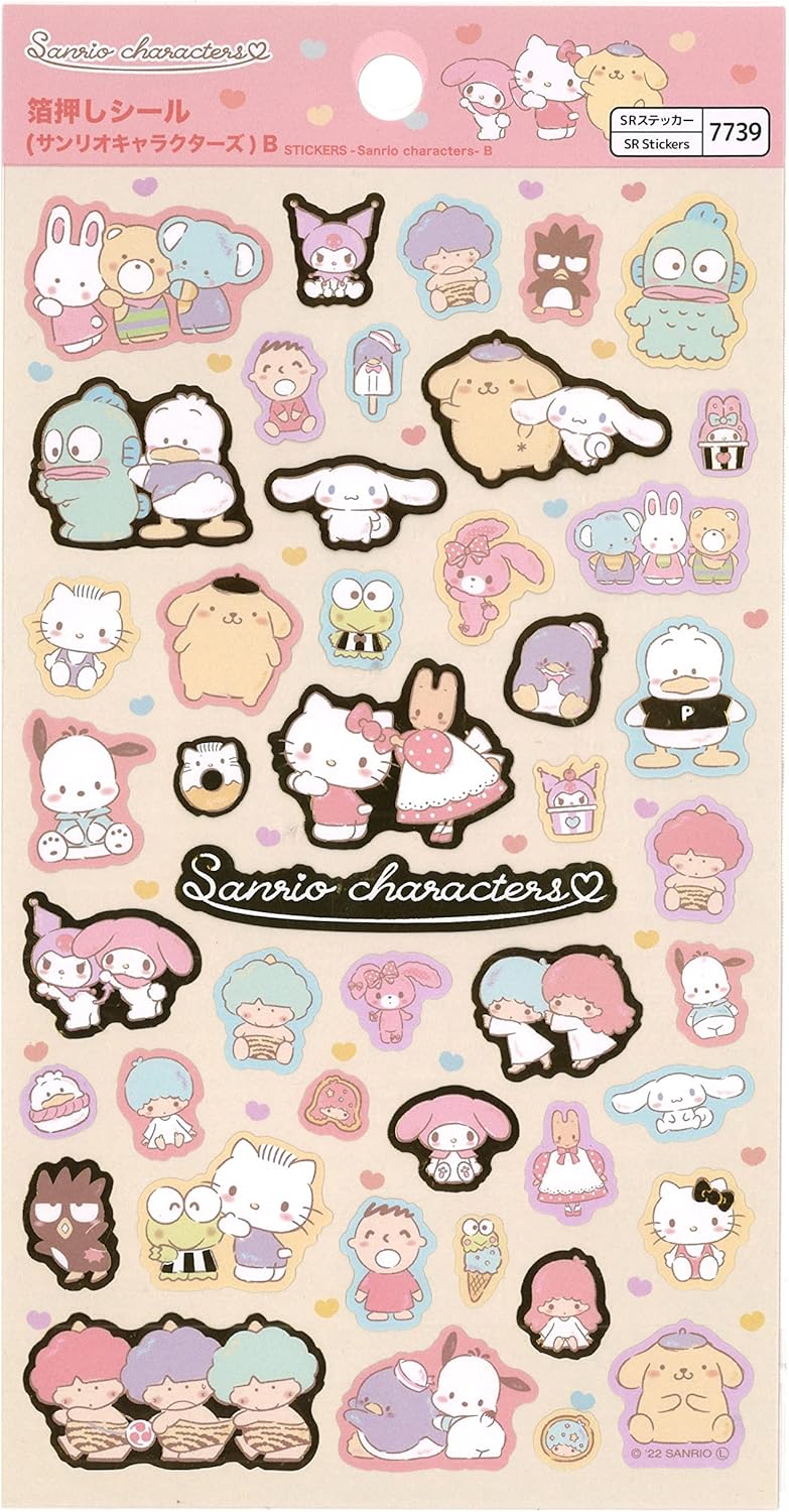 Sanrio Characters Hello Kitty & Friends Gold Accent Sticker Sheet