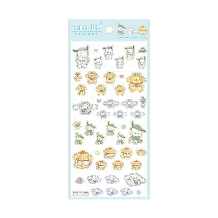 Sanrio Characters Three Up Pochacco Cinnamoroll & Pompompurin Sticker Sheet