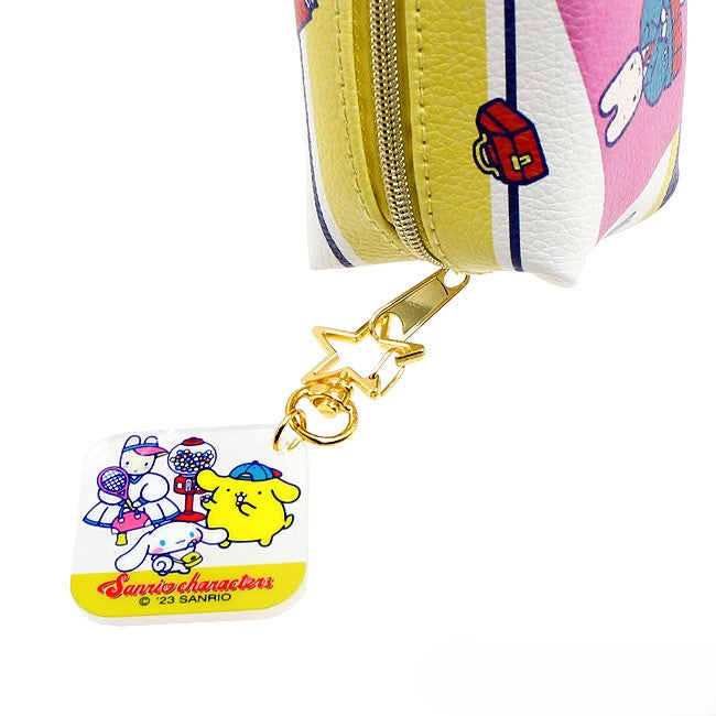 Sanrio Characters Vintage Series Panel Zipped Pencil Case with Charm