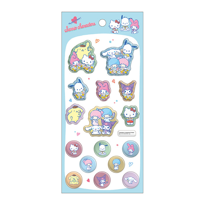 Sanrio Hello Kitty & Friends Shakashaka Shaker Capsule Puffy Colourful Dessert Sticker Sheet