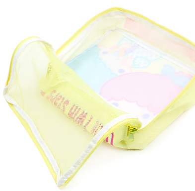 Sanrio Little Twin Stars Colourful World Mesh Panel Storage Case Bag