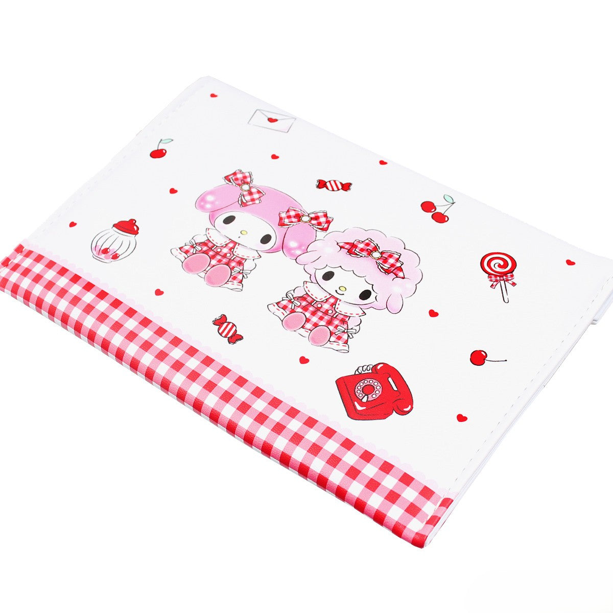 Sanrio My Melody & My Sweet Piano Red Gingham Love Heart Letter Pouch