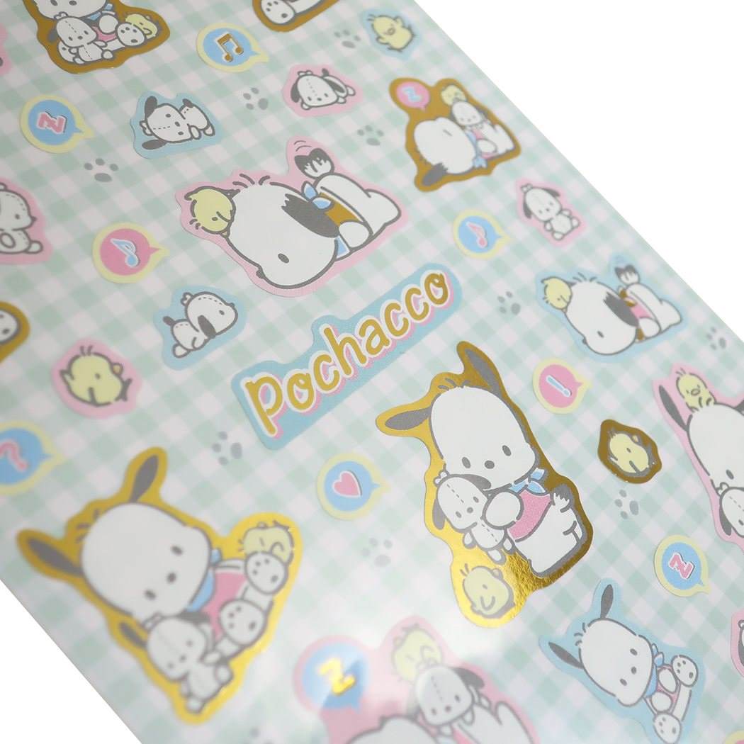 Sanrio Pochacco Small Gifts Bring the Greatest Joy Gold Accent Sticker Sheet