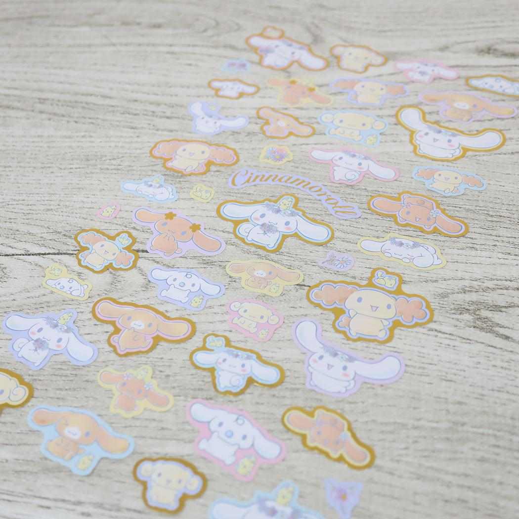 Sanrio Cinnamoroll Flower Frame Gold Accent Sticker Sheet