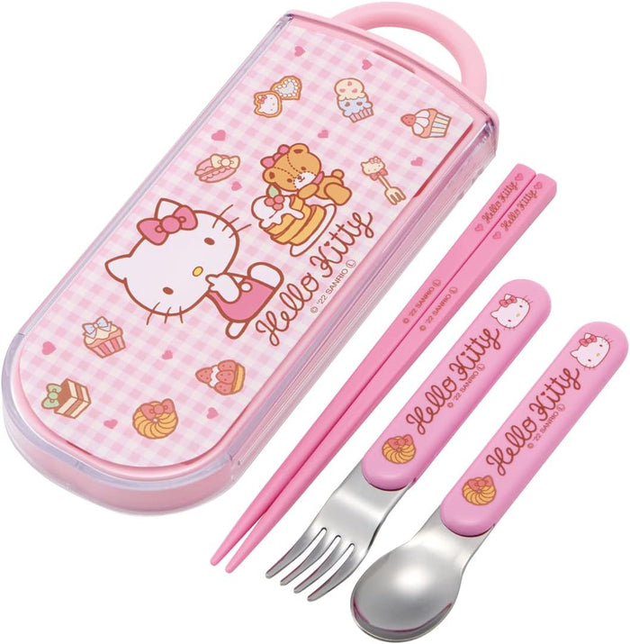 Skater Sanrio Hello Kitty Cutlery Set with Case