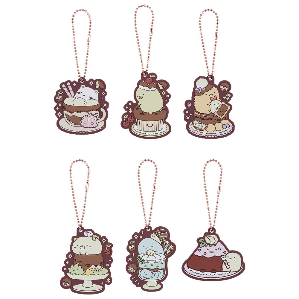 San-X Sumikko Gurashi Chocolate Fair Tonkatsu & Ebi Furai no Shippo Rubber Keychain