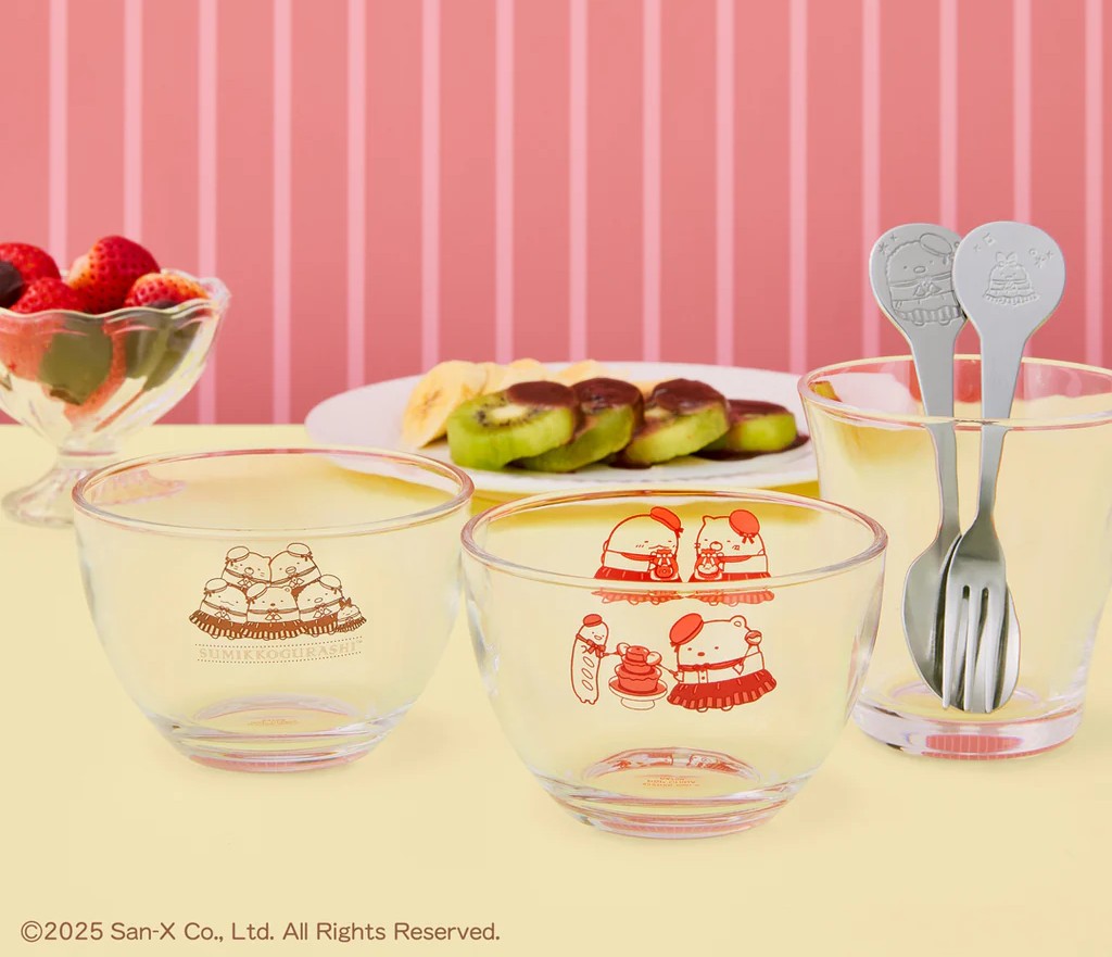San-X Sumikko Gurashi Chocolate Fair Tonkatsu & Ebi Furai no Shippo Cutlery Spoon & Fork Set
