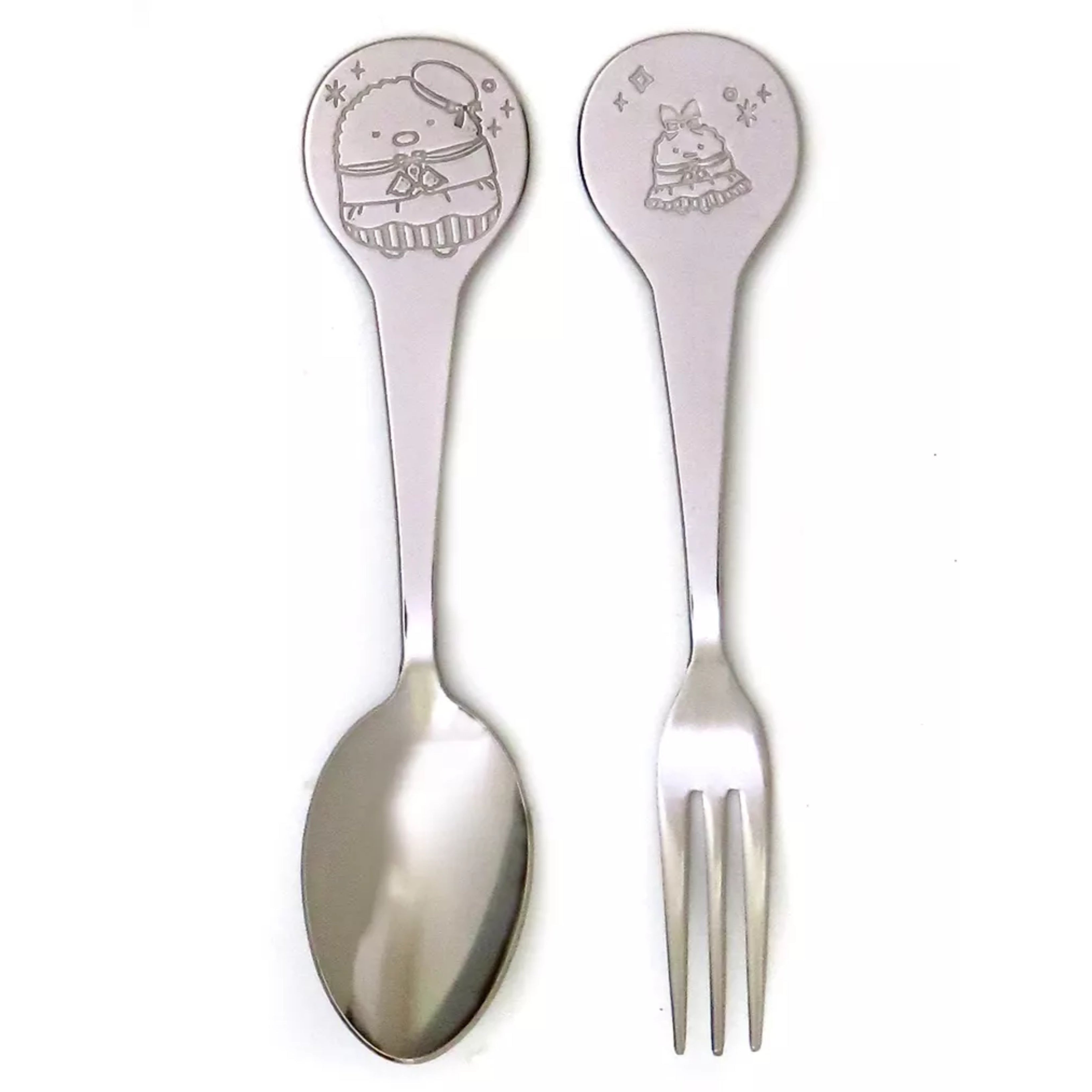 San-X Sumikko Gurashi Chocolate Fair Tonkatsu & Ebi Furai no Shippo Cutlery Spoon & Fork Set