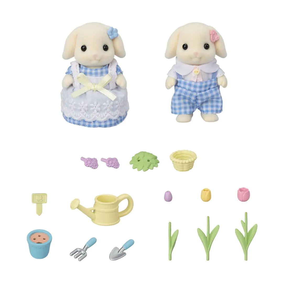 Sylvanian Families Blossom Gardening Set - Flora Rabbit Sister & Brother