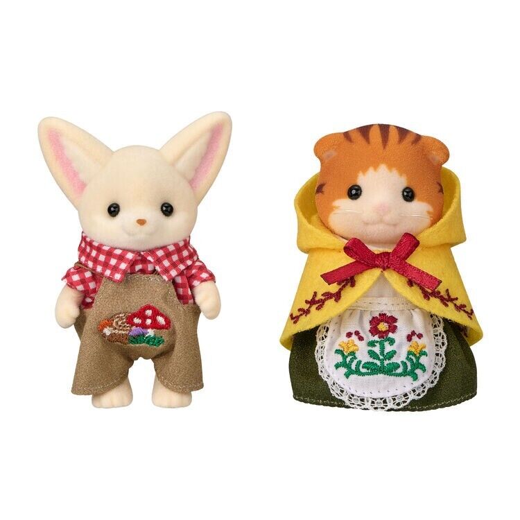 Sylvanian Families Mushroom & Flower Embroidery Nakayoshi Pair Set (Japanese Exclusive) *DAMAGED PACKAGING*