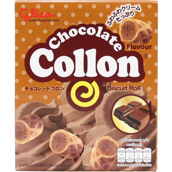 Glico Collon Chocolate Cream Biscuit Rolls