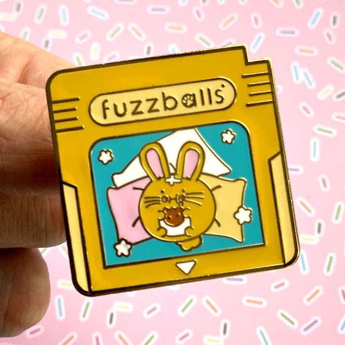 Fuzzballs Video Game Cartridge Enamel Pin