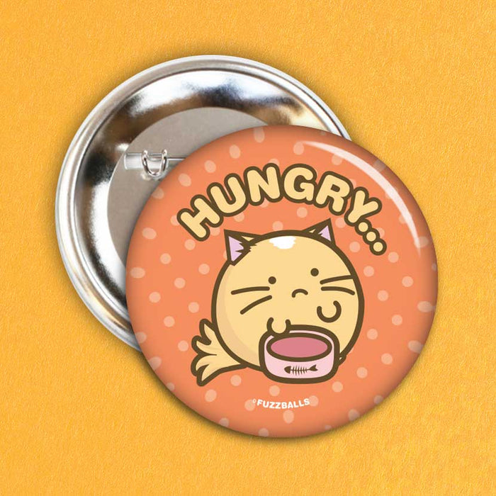 Fuzzballs Hungry Cat Badge