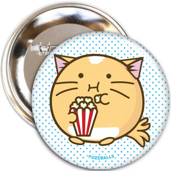 Fuzzballs Popcorn Badge
