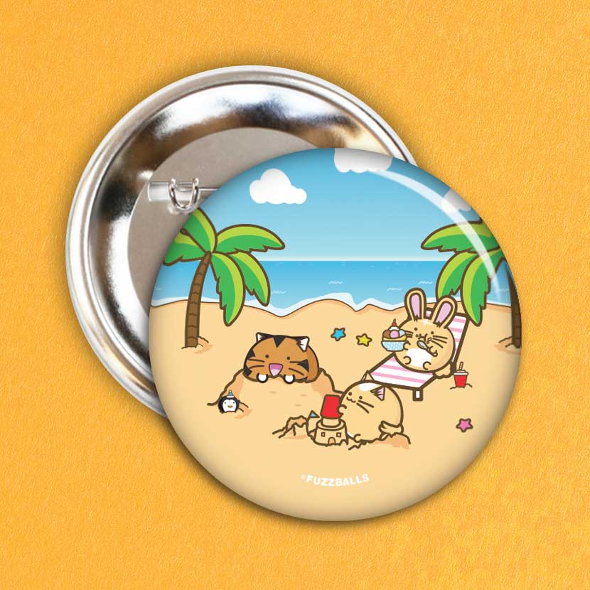 Fuzzballs Summer Beach Badge