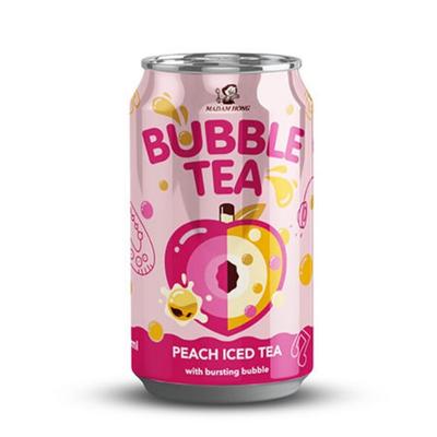 Madam Hong Bubble Tea Peach Iced Tea with Bursting Bubbles