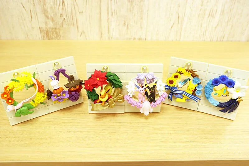 Mini boneco brinquedo RE-MENT Pokemon Wreath Collection Happiness wreath  [3.Sylveon]