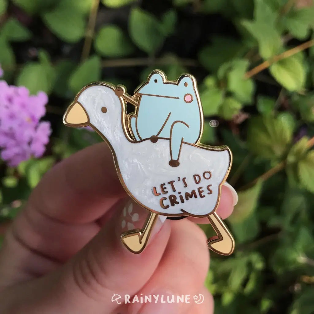 Rainylune Son and Goose 'Let's do Crimes' Pin