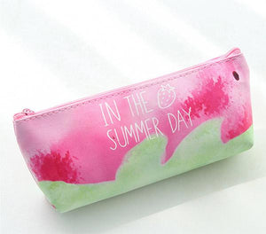 LAST CHANCE! Pink & Green Strawberry 'In the Summer Day' Pencil Case