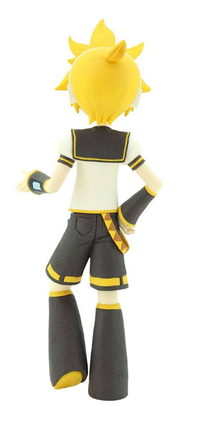 Back view of Official Furyu figure of Kagamine Len from Vocaloid. This figure is part of the CartoonY series line with Kagamine Len in a casual pose.
